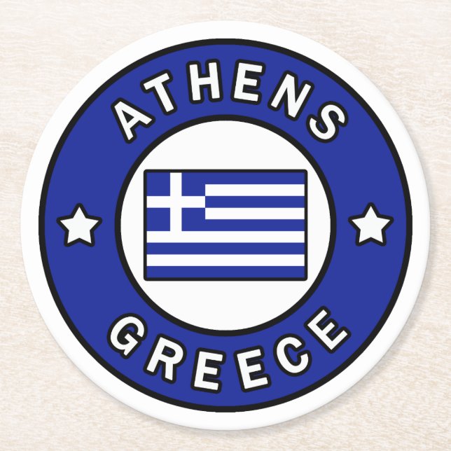 Athen Griechenland Runder Pappuntersetzer (Vorderseite)