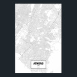 Athen, Griechenland (schwarz auf weiß) Poster<br><div class="desc">Intrikate Plakate von Städten nur durch ihre Straßen in schönen Details umrissen. Routelines Kunstwerk Copyright (c)2012 Nicholas Rougeux. Kartendaten außerhalb der USA sind (c) OpenStreetMap (http://www.openstreetmap.org) Beitragende, CC BY-SA (http://creativecommons.org/licenses/by-sa/2.0/).</div>