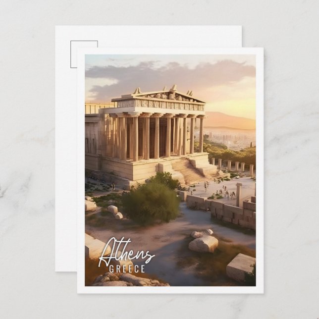Athen Griechenland Sehenswürdigkeit Akropolis Postkarte (Vorne/Hinten)