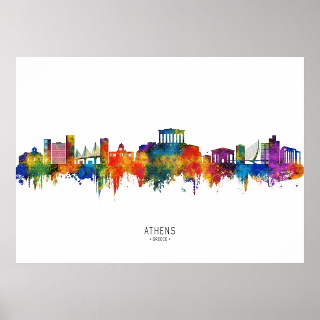 Athen Griechenland Skyline Poster (Vorne)