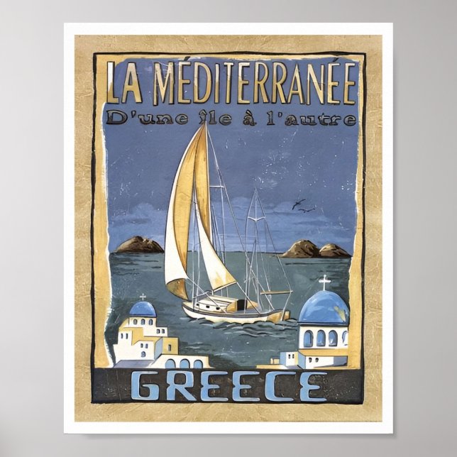 Athen Griechenland Vintag Griechenland Reiseplakat Poster (Vorne)