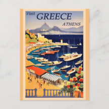 Athen Griechenland Vintag griechisches Reiseplakat