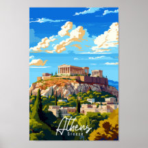 Athen Griechenland Vintage-Illustration