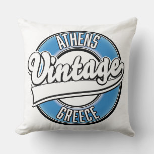 Athen Griechenland Vintage-Logo Kissen
