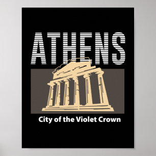 Athen Griechenland Vintage Reise Wahrzeichen Desig Poster