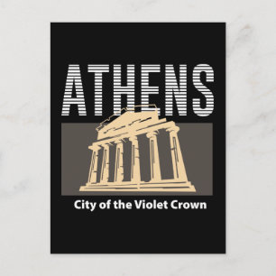 Athen Griechenland Vintage Reise Wahrzeichen Desig Postkarte