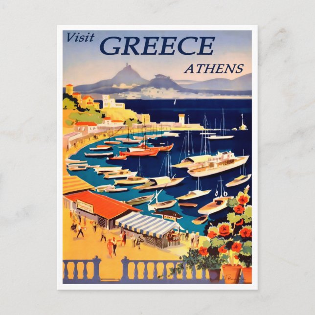 Athen, Griechenland Vintage Travel Postcard Postkarte (Vorderseite)