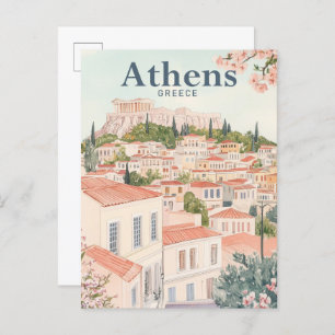 Athen Griechenland Wasserfarbenmalereireise Postkarte