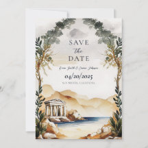 Athen Griechische Save The Date Einladung