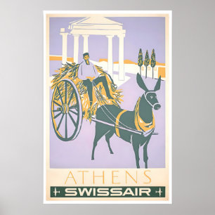 Athen Kunst Griechenland Reiseplakat Griechischer  Poster