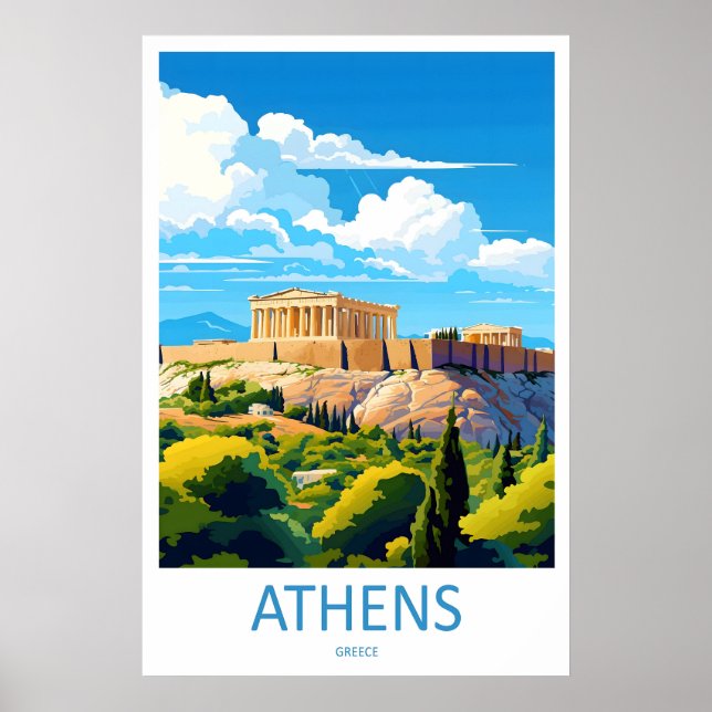 Athen Reise Ski National Plakat ParkVintage (Vorne)