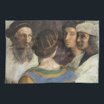 Athen-Schule von Raphael, Vintage Renaissance Geschirrtuch<br><div class="desc">Die Schule von Athen (Detail) (Scuola di Atene auf Italienisch) (1510/1511) von Raphael Sanzio, Raffaello (1483-1520) ist eine Vintage Renaissance Era kunst Portrait Fresco Malerei. Es ist eines der berühmtesten Gemälde von Raphael gemalt zwischen 1510 und 1511 als Teil seiner Kommission mit Fresken die Zimmer, heute bekannt als Stanze di...</div>