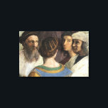 Athen-Schule von Raphael, Vintage Renaissance Leinwanddruck<br><div class="desc">Die Schule von Athen (Detail) (Scuola di Atene auf Italienisch) (1510/1511) von Raphael Sanzio, Raffaello (1483-1520) ist eine Vintage Renaissance Era kunst Portrait Fresco Malerei. Es ist eines der berühmtesten Gemälde von Raphael gemalt zwischen 1510 und 1511 als Teil seiner Kommission mit Fresken die Zimmer, heute bekannt als Stanze di...</div>