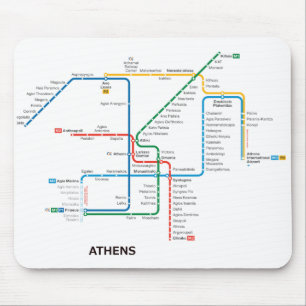 Athen-Untergrundkarte Mousepad