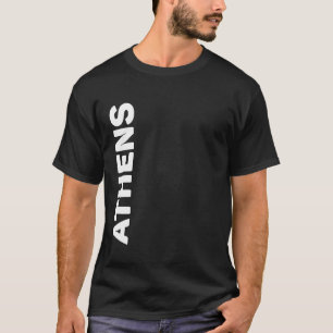 Athen Vertikaler Text T-Shirt