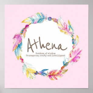 Athena feather and perlen wath name meint poster