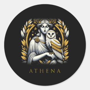Athena-Göttin der Weisheit und des Krieges Runder Aufkleber