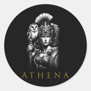 Athena-Göttin der Weisheit und des Krieges Runder Aufkleber