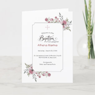 Athena Greek Orthodox Church Baptism Program Programm