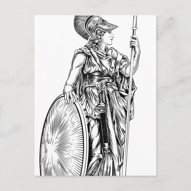 Athena Griechische Göttin Postkarte (Vorderseite)