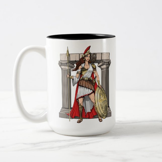 Athena Griechische Göttin Zweifarbige Tasse (Links)