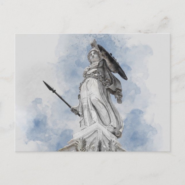 Athena Griechische Statue Holiday Postcard - Klass Feiertagspostkarte (Vorderseite)