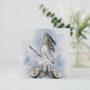 Athena Griechische Statue Watercolor Card - Klassi Karte