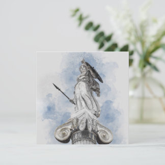 Athena Griechische Statue Watercolor Card - Klassi Karte