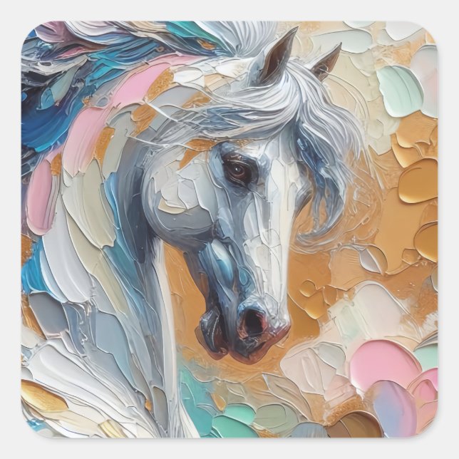 Athena Horse Impressionist Art Sticker (Vorderseite)
