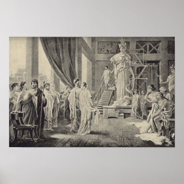 Athena im Parthenon Poster (Vorne)