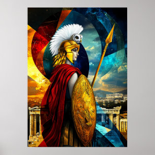 Athena - Kubistische Minimalistische Legende - Göt Poster