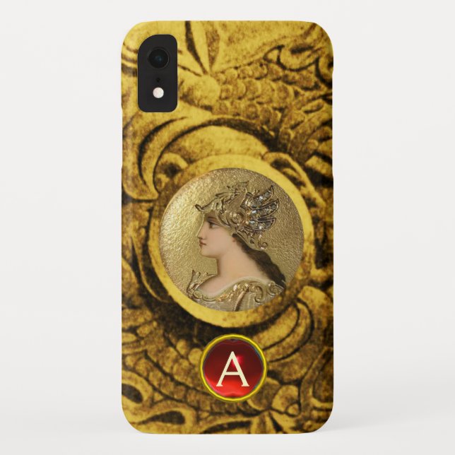 ATHENA MIT FANTASY GRIFFINS RED GEMSTONE MONOGRAM Case-Mate iPhone HÜLLE (Rückseite)