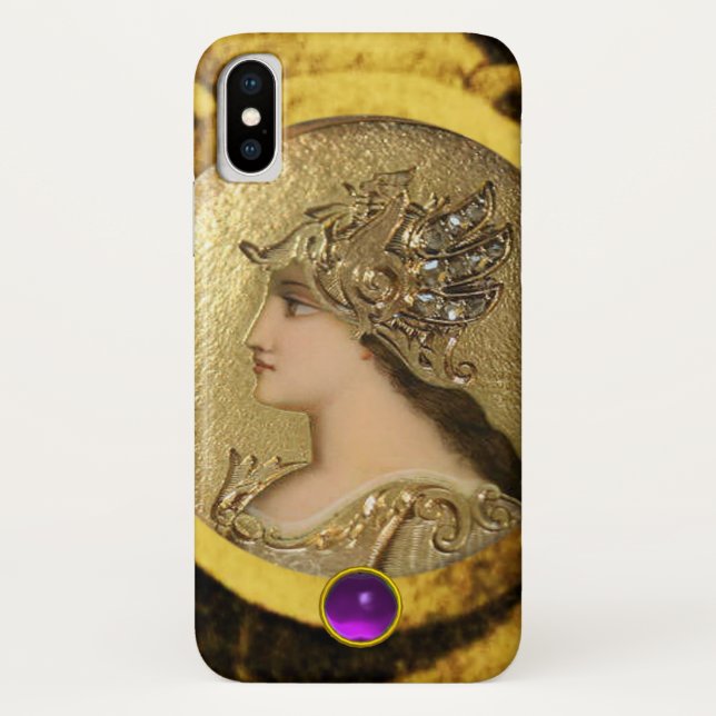 ATHENA MIT FANTASY GRIFFINS UND LILA GEMSTONE Case-Mate iPhone HÜLLE (Rückseite)