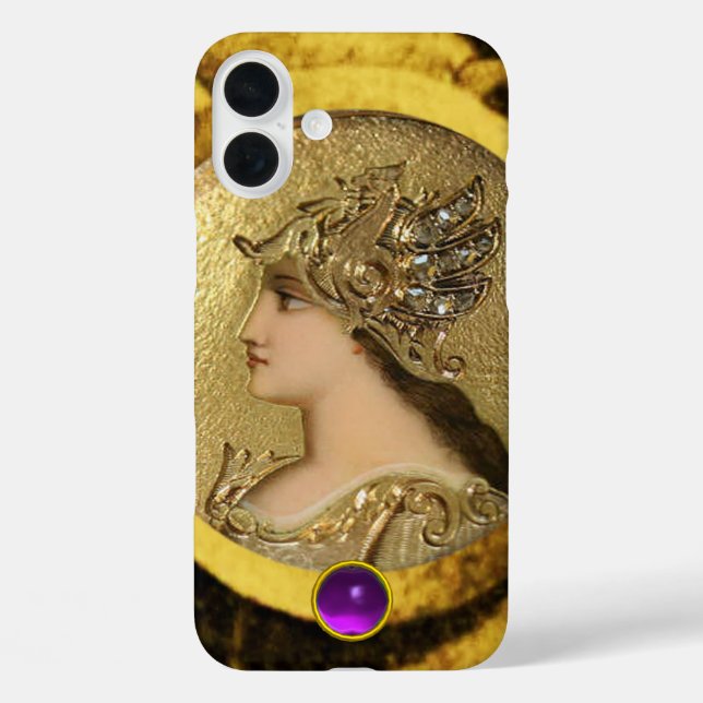 ATHENA MIT FANTASY GRIFFINS UND LILA GEMSTONE Case-Mate iPhone HÜLLE (Rückseite)