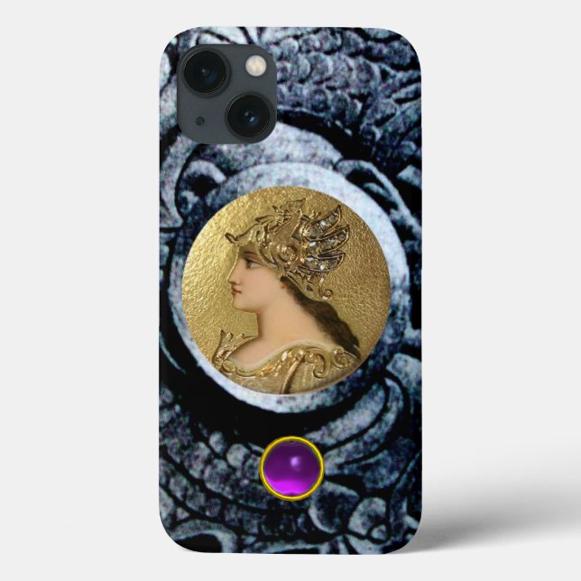 ATHENA MIT FANTASY GRIFFINS UND LILA GEMSTONE Case-Mate iPhone HÜLLE (Rückseite)