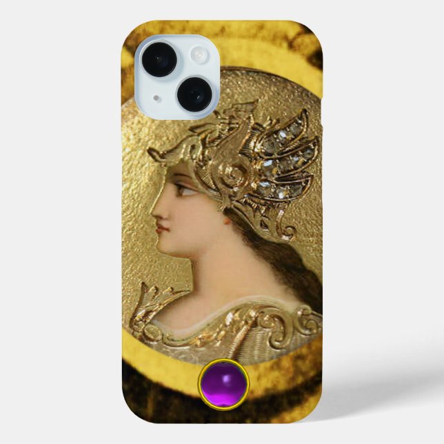 ATHENA MIT FANTASY GRIFFINS UND LILA GEMSTONE Case-Mate iPhone HÜLLE (Rückseite)