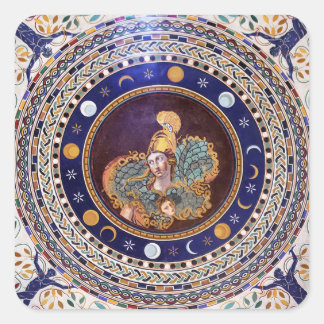 Athena-Mosaik in den Vatikanmuseen Quadratischer Aufkleber