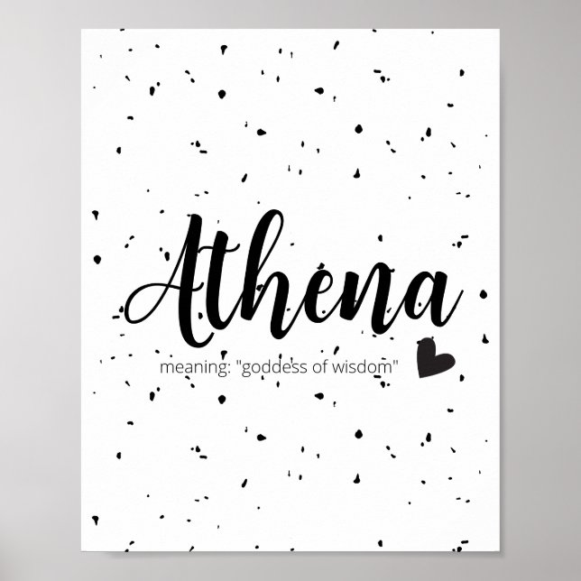 Athena Name Art Print Bedeutung Moderne Baby Girls Poster (Vorne)