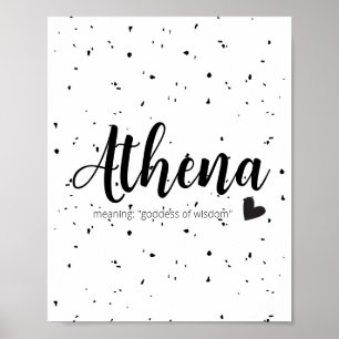 Athena Namenskunst-Druck Bedeutung Modernes Baby-M Poster