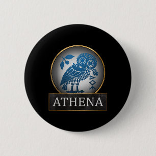 Athena Owl Symbol der griechischen Göttin der Weis Button
