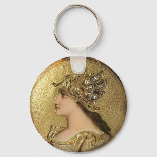 ATHENA PORTRAIT MIT GOLDEN HELMET UND GRIFFINEN SCHLÜSSELANHÄNGER