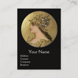 ATHENA UND BEKÄMPFUNG VON GRIFFINEN, MONOGRAM, Rot Visitenkarte