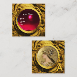 ATHENA UND BEKÄMPFUNG VON GRIFFINEN MONOGRAMM, Rot Quadratische Visitenkarte