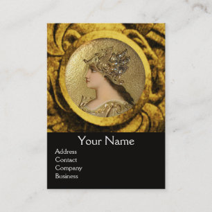 ATHENA UND BEKÄMPFUNG VON GRIFFINEN MONOGRAMM, Rot Visitenkarte