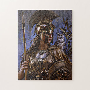 "Athena's Eternal Vigil" Farbiges Portrait Puzzle