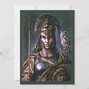 "Athena's Fierce Loyalty" Farbiges Portrait Einladung