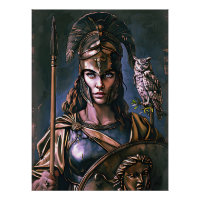 "Athena's Fierce Loyalty" Farbiges Portrait