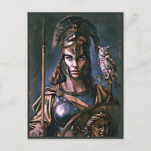 "Athenas wilde Treue" Farbporträt Postkarte