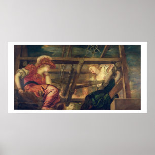 Athene und Arachne, c.1475-85 (Erdöl auf Leinwand) Poster