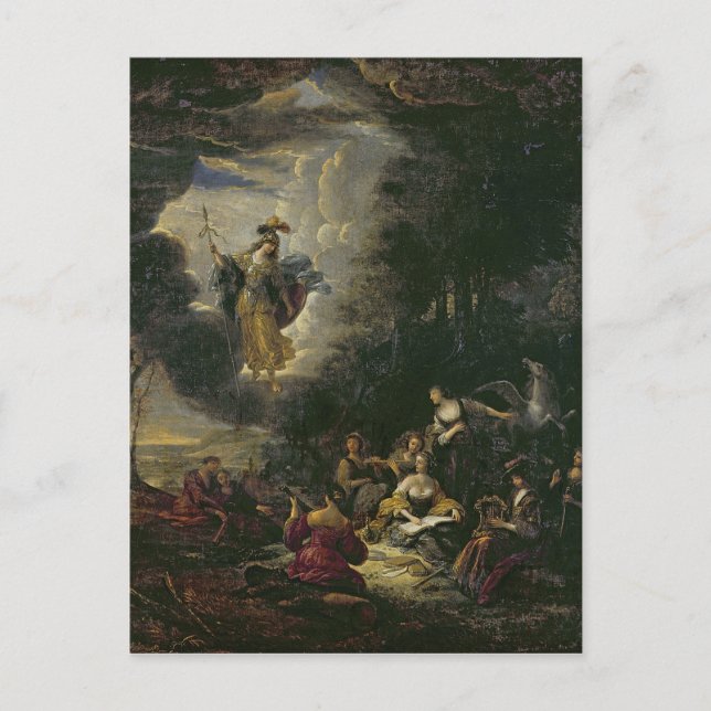 Athene, welche die Musen besucht Postkarte (Vorderseite)